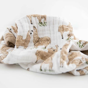 Little Unicorn Cotton Muslin Baby Blanket - Llama Llama