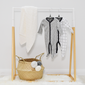 Living Textiles Velour Baby Coat Hangers - Grey - 6 pack