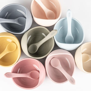 Petite Eats Suction Bowl and Spoon Set - Choose Your Colour
