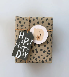 Made Paper Co. Happy Birthday Critters 20pk Gift Tags (Charcoal)
