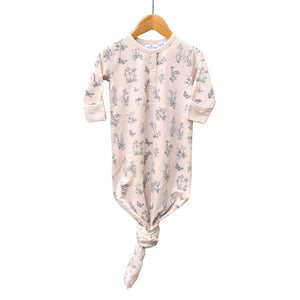 Burrow & Be Baby Sleep Gown - Blush Meadow Print (0-3 months)