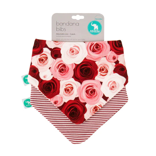 Bandana Bibs 2pk - Rose
