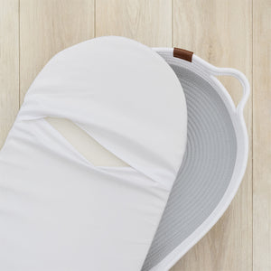 Living Textiles 100% Cotton Rope Change Basket - White/Grey