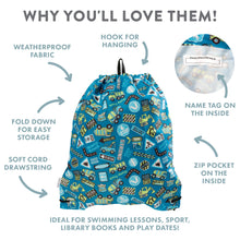 Load image into Gallery viewer, Out &amp; About Drawstring Waterproof Bag - Construction
