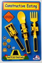 Load image into Gallery viewer, Constructive Eating Construction 3-piece Utensil Set
