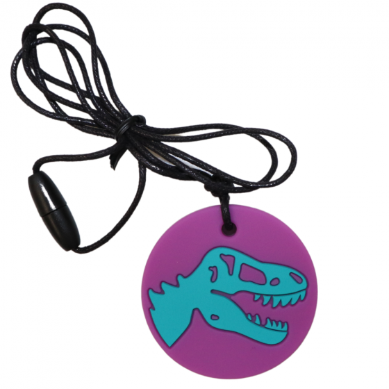 Jellystone Silicone Necklace - Dino Pendant - Purple