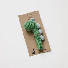 Load image into Gallery viewer, Over the Dandelions Crochet Dinosaur Rattle
