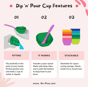 Re-Play Dip 'n' Pour Bowl - Choose Your Colour