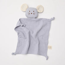 Load image into Gallery viewer, Over the Dandelions Organic Muslin Mouse Lovey Frost with Milk ears
