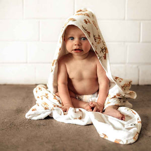 Snuggle Hunny Kids Palm Springs Organic Hooded Baby Towel (Extra Large Size)