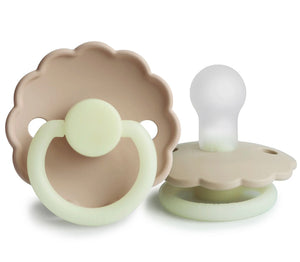 Frigg Daisy Silicone Pacifier 2 pack - Croissant Night (GLOW IN THE DARK)