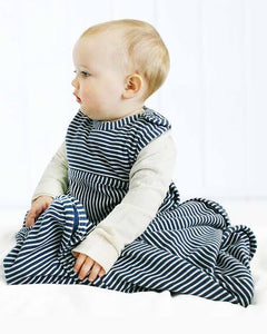 Merino Kids Standard Weight 'Go Go Bag' - Navy Stripe - Size: 3-24 months & 2-4 years