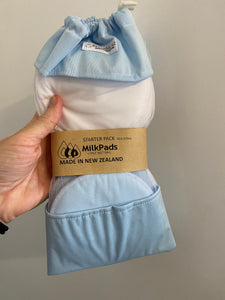 Milk Pads Starter Set - 5 x pair of Large Reusable Breastpads & Wetbag