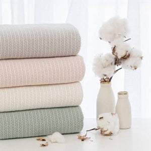 Living Textiles Organic Cot Cellular Blanket - Sage