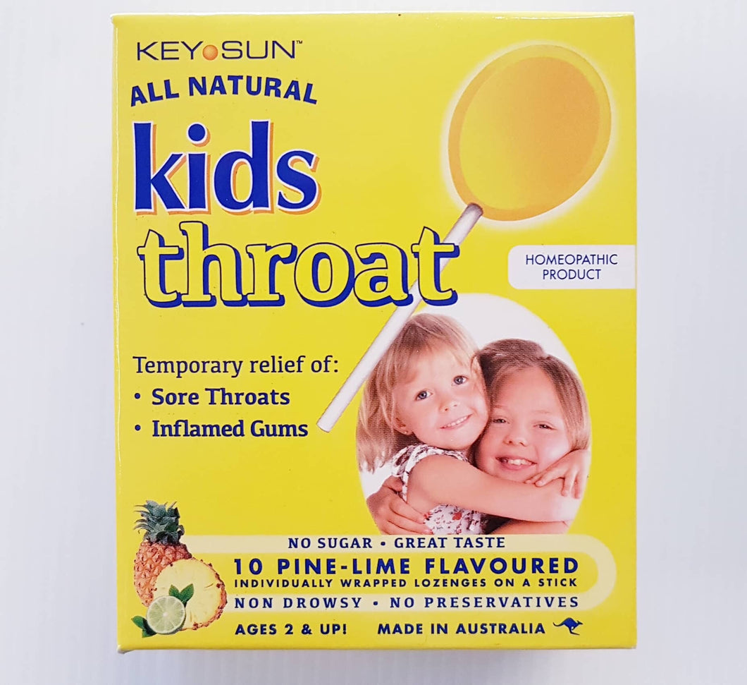 Key Sun Kids Throat Lollipops 10 - Pine-Lime Flavour