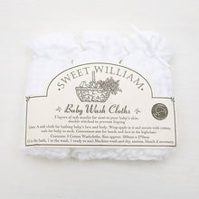 Load image into Gallery viewer, Sweet William Muslin Baby Washcloths 3 pk
