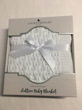 Load image into Gallery viewer, Living Textiles 100% Cotton Lattice Knit Baby Shawl/Blanket - Pure White
