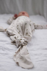 Burrow & Be Baby Sleep Gown - Grey Burrowers Print (0-3 months)