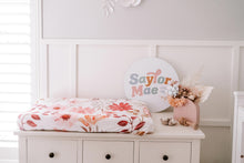 Load image into Gallery viewer, Saylor Mae Fitted Bassinet Sheet/Change Mat Cover - Blossom
