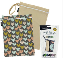 Load image into Gallery viewer, Mum2mum Wetbags Twin Pack - Dark Heart &amp; Wheat
