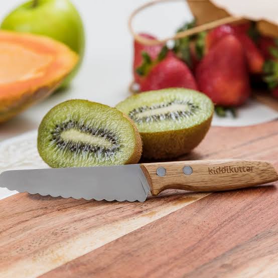 kiddi kutter Child Safe Knife | Stainless Steel Design | Rounded Edges That  Won't Cut Skin | Kid Friendly Training Knives | Special Wooden Edition