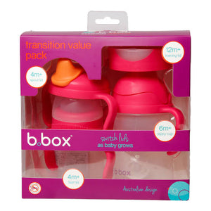 b.box Transition Value Pack - Raspberry - Switch lids as baby grows