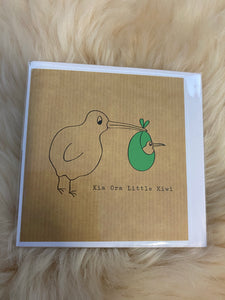 Kia Ora Little Kiwi - Green - Greeting Card