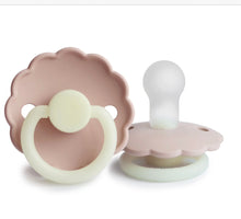 Load image into Gallery viewer, Frigg Daisy Silicone Pacifier 2 pack - Blush Night (GLOW IN THE DARK)
