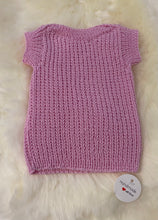 Load image into Gallery viewer, 100% Pure Merino Knitted Vest/Singlet - 0-3 months - Pink
