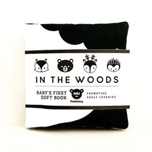 Load image into Gallery viewer, Baby’s First Black &amp; White Fold-Out Soft Book  - In the Woods
