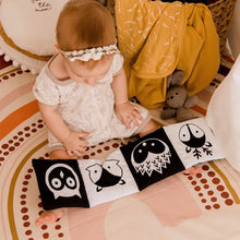 Load image into Gallery viewer, Baby’s First Black &amp; White Fold-Out Soft Book  - In the Woods
