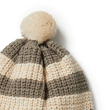 Load image into Gallery viewer, Wilson &amp; Frenchy Knitted Stripe Hat - Dark Ivy
