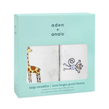 Load image into Gallery viewer, Aden + Anais Classic Muslin Swaddle Blankets - 2 pk - Jungle Jam
