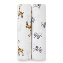Load image into Gallery viewer, Aden + Anais Classic Muslin Swaddle Blankets - 2 pk - Jungle Jam
