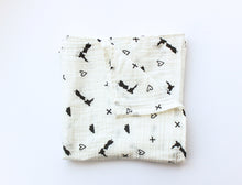 Load image into Gallery viewer, From NZ With Love - Black &amp; White NZ Map Muslin Swaddle
