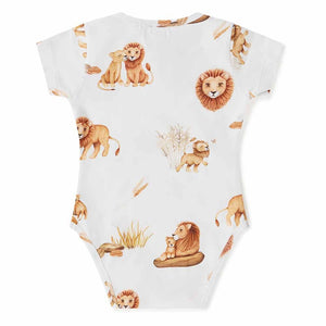 Snuggle Hunny Kids Lion Short Sleeve Organic Bodysuit