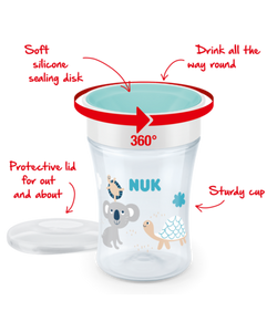 NUK Evolution Magic Cup with Drinking Rim - 230ml (Choose your design)