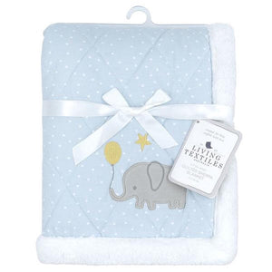 Living Textiles Quilted Jersey Sherpa Blanket - Mason Elephant