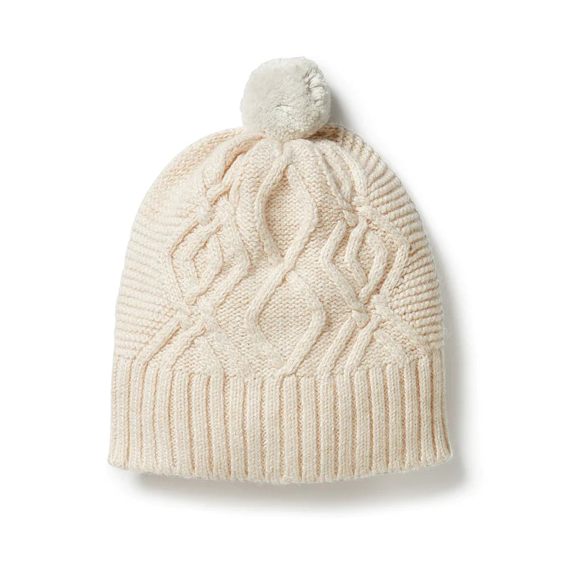 Wilson & Frenchy Knitted Cable Hat - Sand Melange