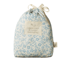 Load image into Gallery viewer, Nature Baby Cotton &amp; Merino Sleeping Bag - Size 0-24 months - Daisy Belle Blue Print
