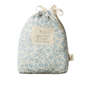 Nature Baby Cotton & Merino Sleeping Bag - Size 0-24 months - Daisy Belle Blue Print