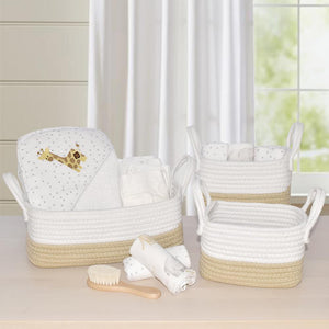 Living Textiles 3pc Nursery Storage Set - Natural/White