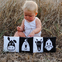 Load image into Gallery viewer, Baby’s First Black &amp; White Fold-Out Soft Book  - On the Farm
