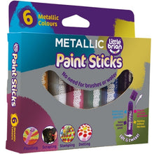 Load image into Gallery viewer, Little Brian Paint Sticks Metallic Colours - 6 Pack
