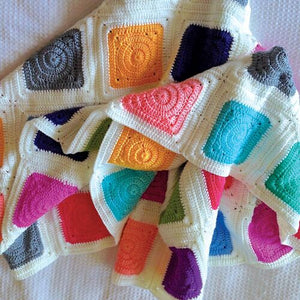 O.B Designs Handmade Patchwork Baby Blanket - Rainbow