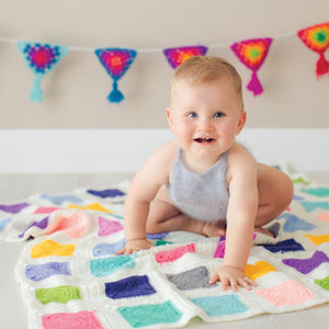 O.B Designs Handmade Patchwork Baby Blanket - Rainbow