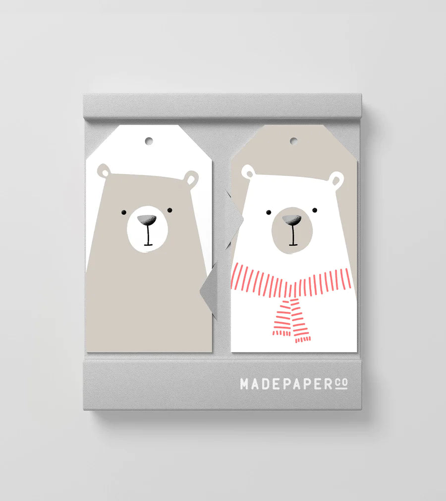 Made Paper Co. Polar Bear 10pk Gift Tags (Grey)