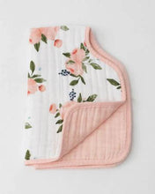 Load image into Gallery viewer, Little Unicorn Burp Cloth - Watercolour Roses
