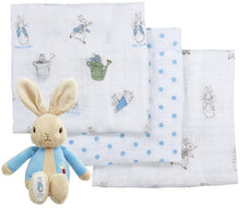 Load image into Gallery viewer, Peter Rabbit Soft Toy &amp; Muslin Gift Set
