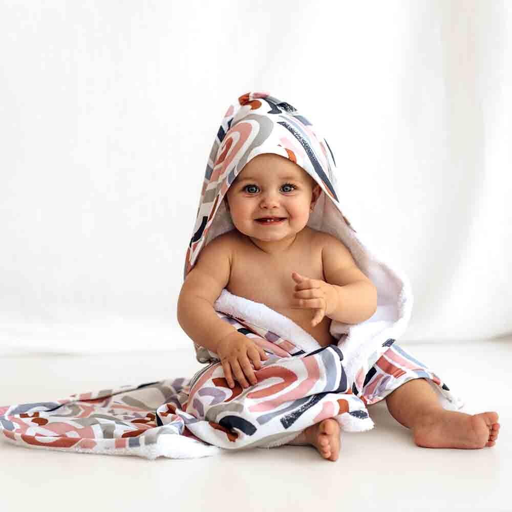 Snuggle Hunny Kids Rainbow Organic Hooded Baby Towel (Extra Large Size)
